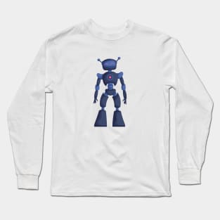 Cute girl robot dark blue Long Sleeve T-Shirt